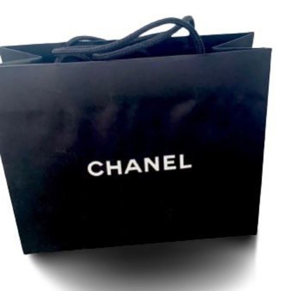 CHANEL Empty Gift Tote Replacement Paper Shopping Bag Authentic Black - 12”x9”